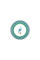 WHIMSICAL Dessert Plate Peacock Set of 2