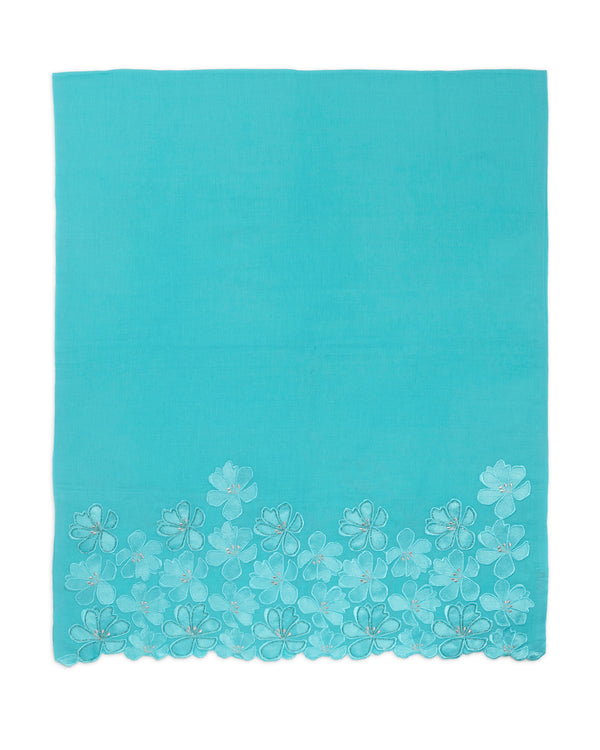 AMAYA FLORAL STOLE Turquoise