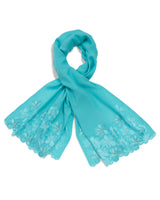 AMAYA FLORAL STOLE Turquoise