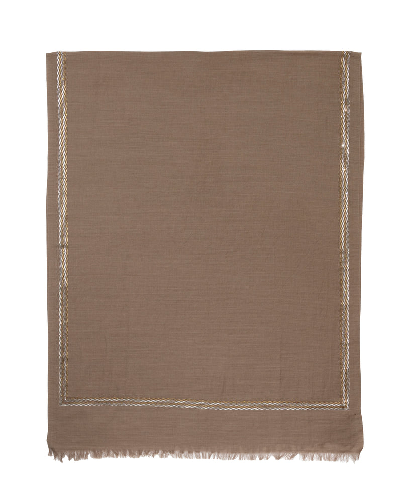 KARISHMA CRYSTAL STOLE - Nutty Beige