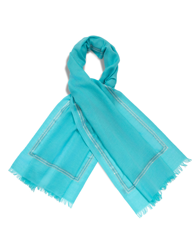 KARISHMA CRYSTAL STOLE - Turquoise