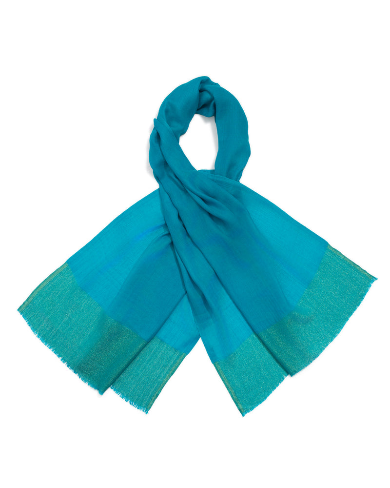 ZARI PALLA STOLE - Turquoise