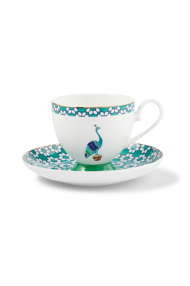WHIMSICAL Tea cup & Saucer Peacock (Pre-Order)